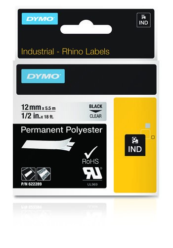 DYMO IND RHINO 622289 Polyester Bandfarbe: Transparent Schriftfarbe: