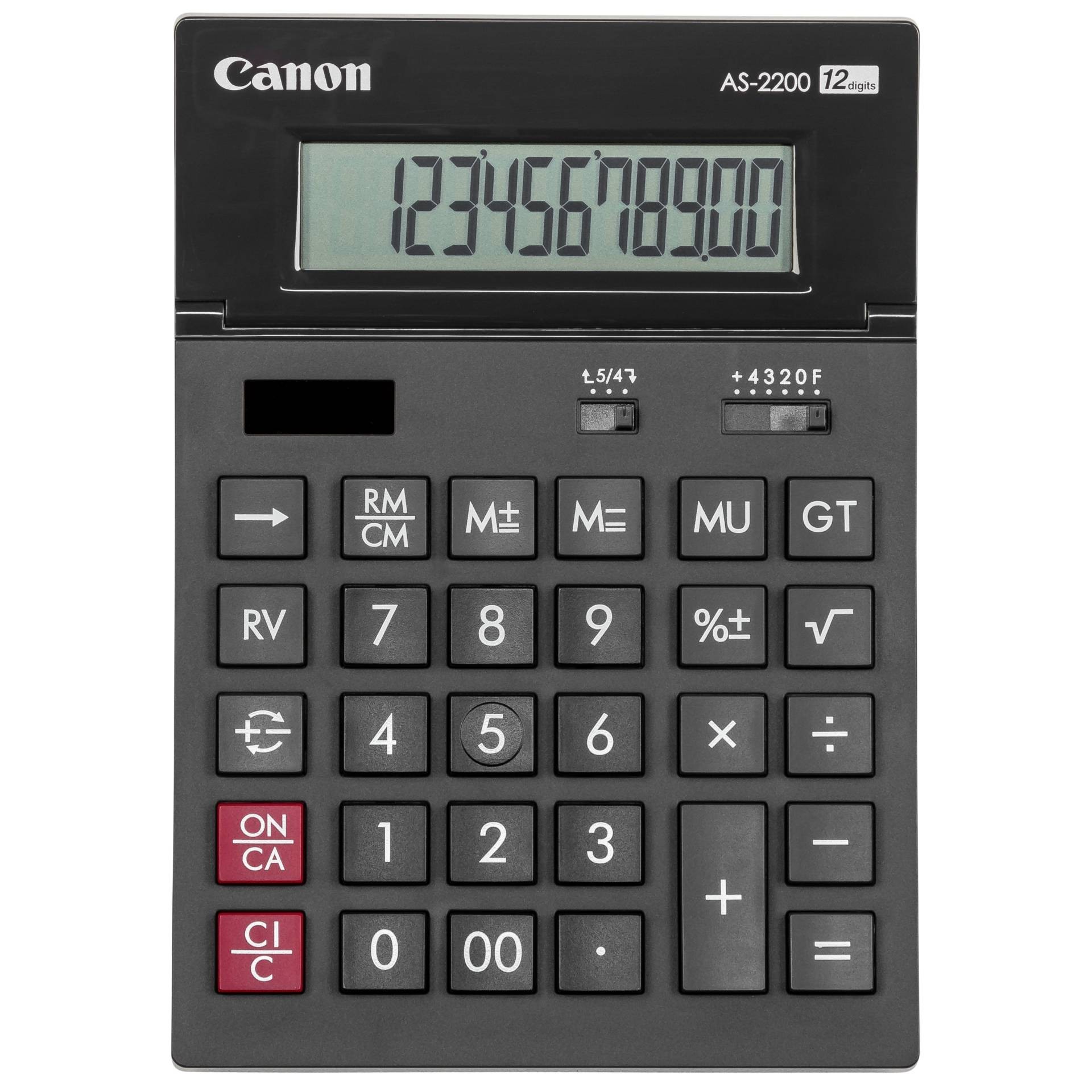 Canon AS-2200 Tischrechner Dunkelgrau Display (Stellen): 12