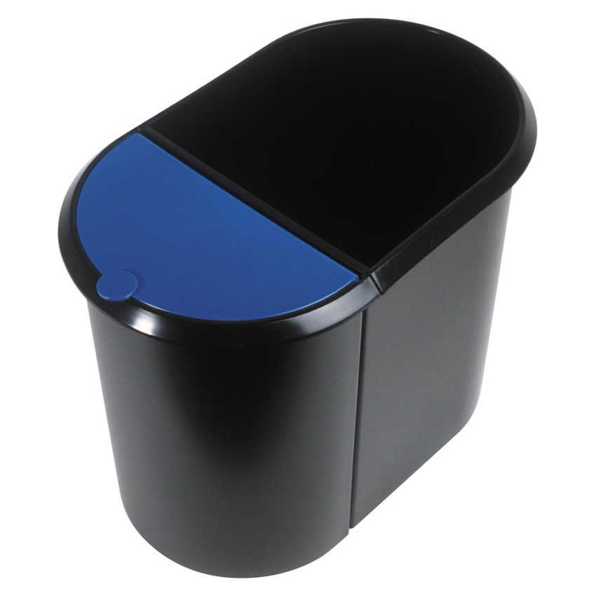 Helit H6103993 cubo de basura Ovalado Plástico Negro, Azul - Helit