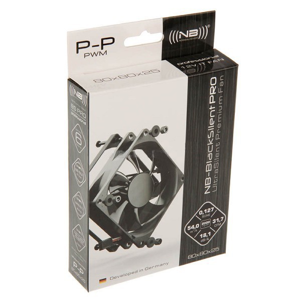 Noiseblocker BlackSilentPro P-P Computer case Fan 8 cm Black -
