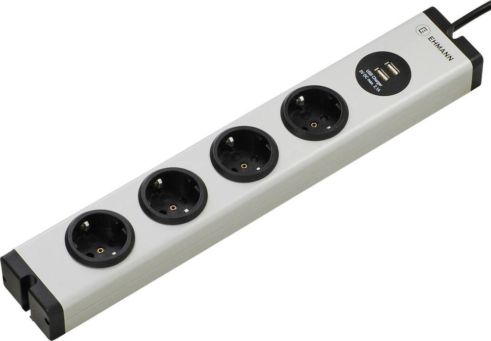 Ehmann 0600c0a052031 power strip 4fach grey Schutzkontakt 1 pc(s)