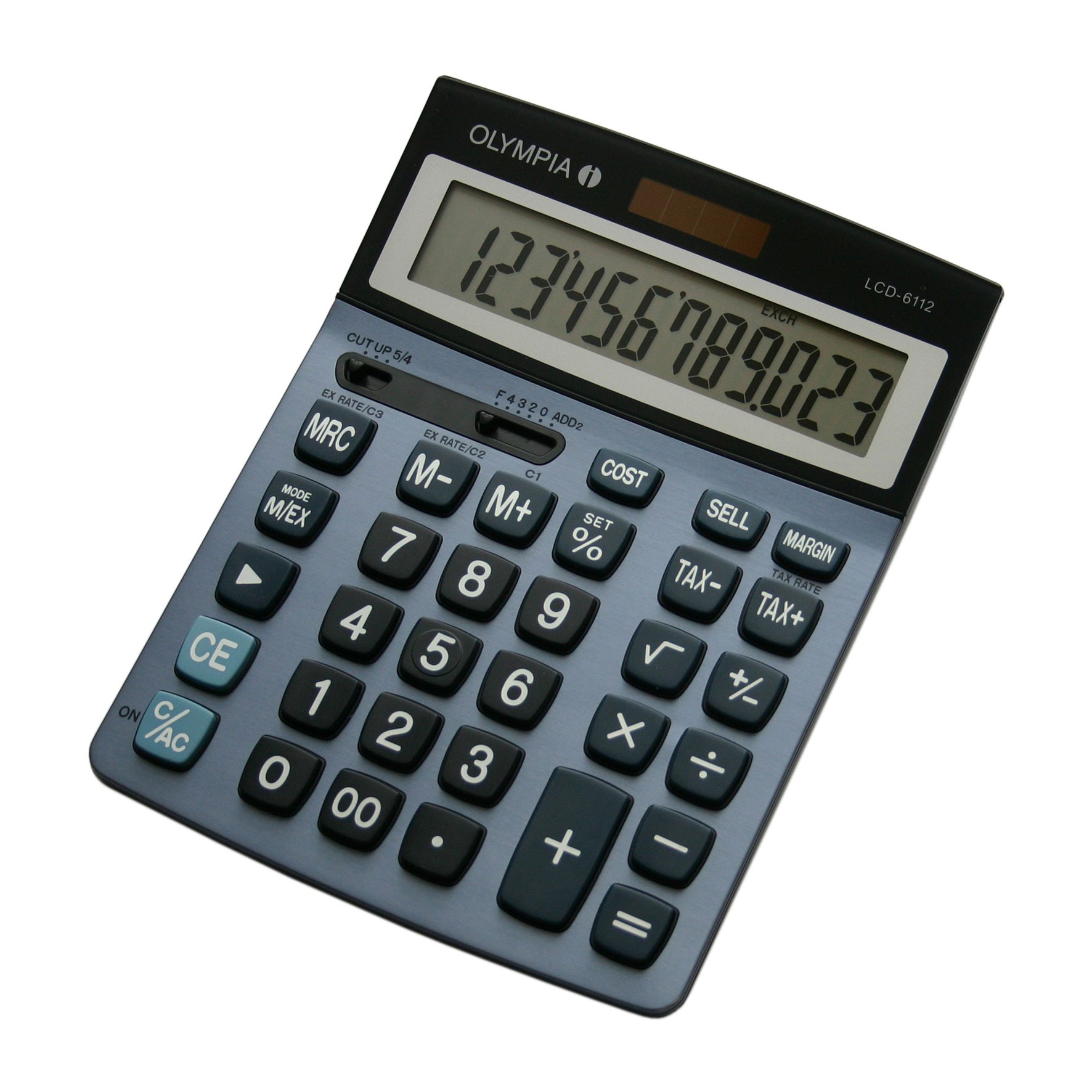 OLYMPIA Tischrechner LCD-6112 stahlblau/schwarz
