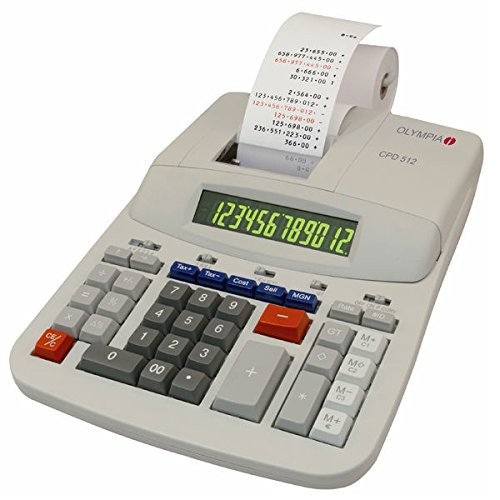 Olympia CPD 512 Bureau Calculatrice imprimante Blanc calculatrice -
