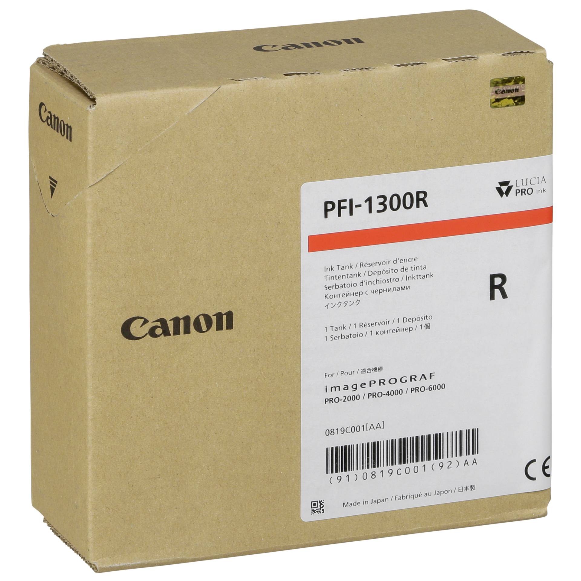 Canon PFI-1300R ink cartridge Original Red - Canon PFI-1300R, Pigment-