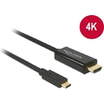 DeLOCK 85291 adaptador de cable de vídeo 2 m USB Tipo C HDMI Negro -