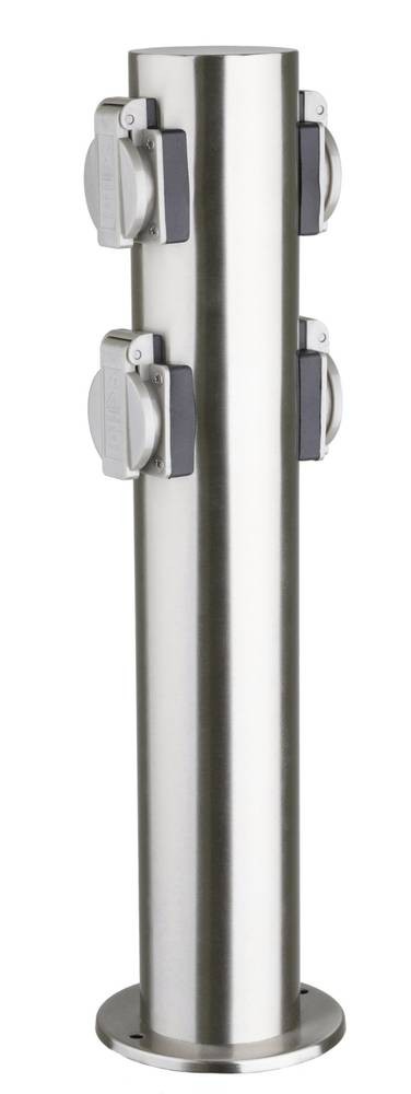 Heitronic 35104 Gartensteckdose 4fach stainless steel erhöhter Berü