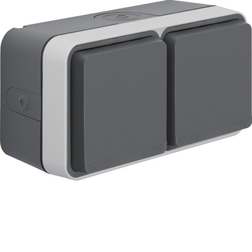 Berker Doppelsteckdose Aufputz W.1 grey, light grey 47753525 1 pc(s)