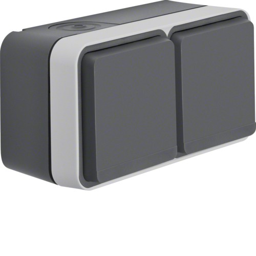 Berker Doppelsteckdose Aufputz W.1 gris, gris 47843515 1 pc(s)