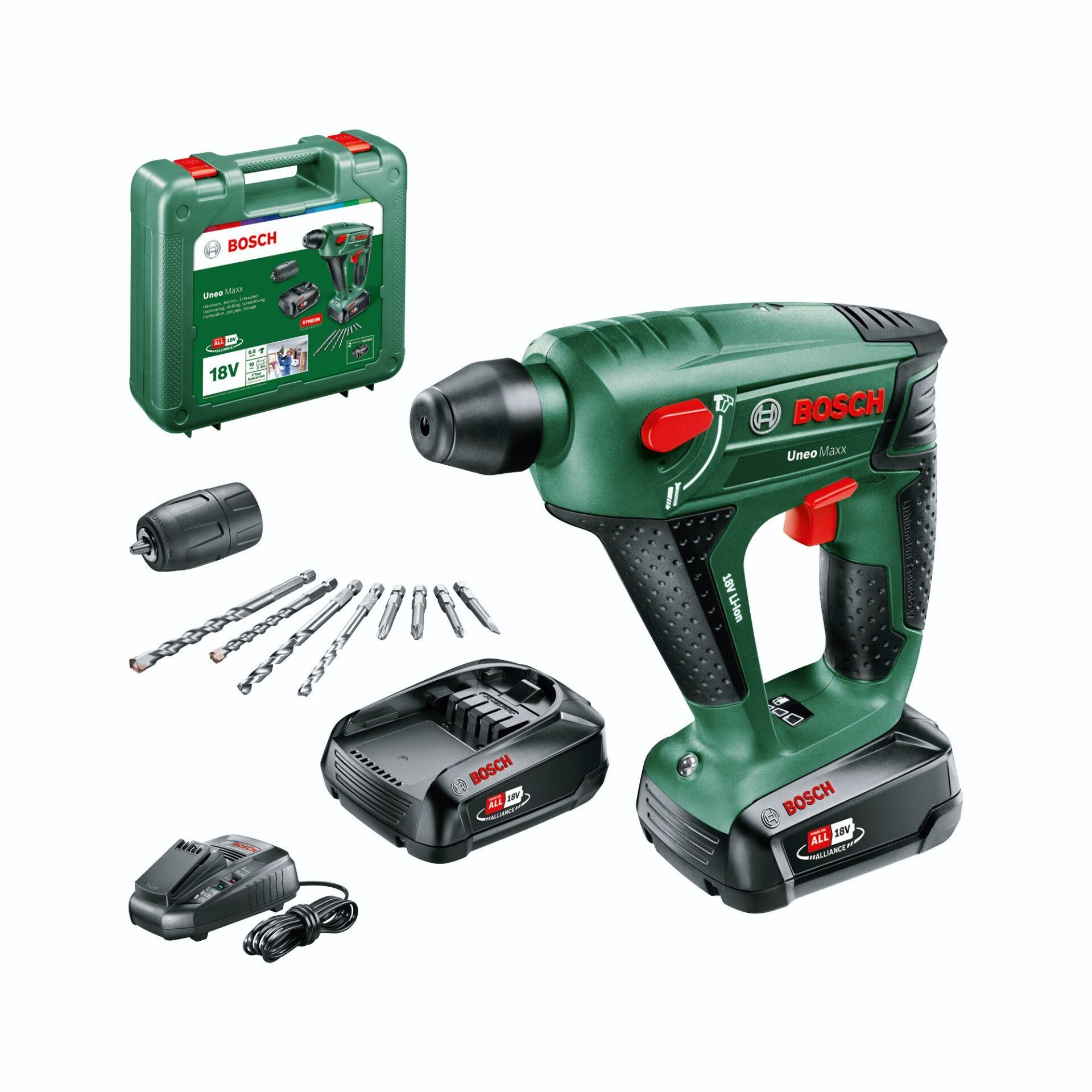 Bosch Home and Garden Uneo Maxx SDS-Quick-Akku-Bohrhammer 18V 2.5Ah