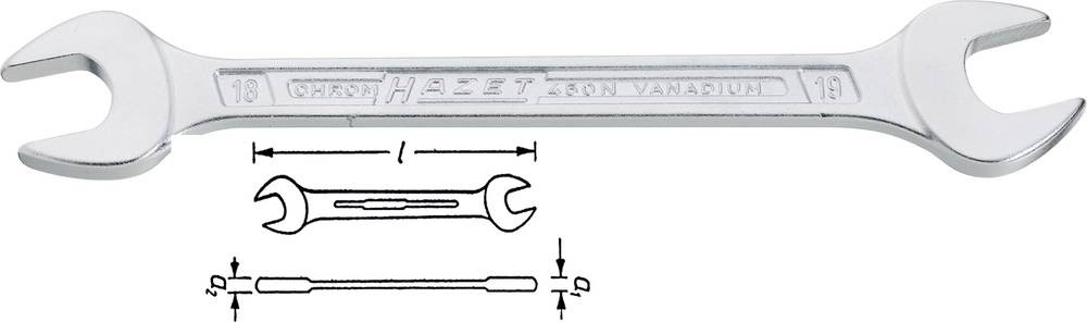 Doppelmaulschlüssel 450N 34x36mm L.343,2mm verchr.HAZET