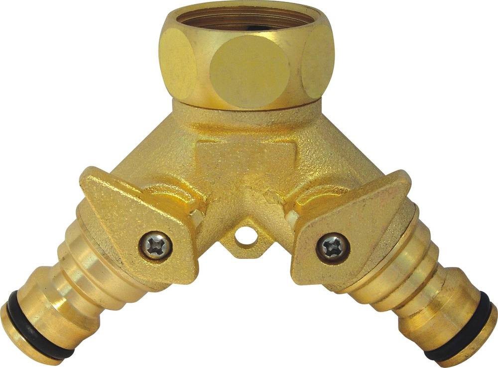 C.K G7918 Messing 2-Wege-Verteiler 24,2mm (3/4\ ) IG, Steckkupplung