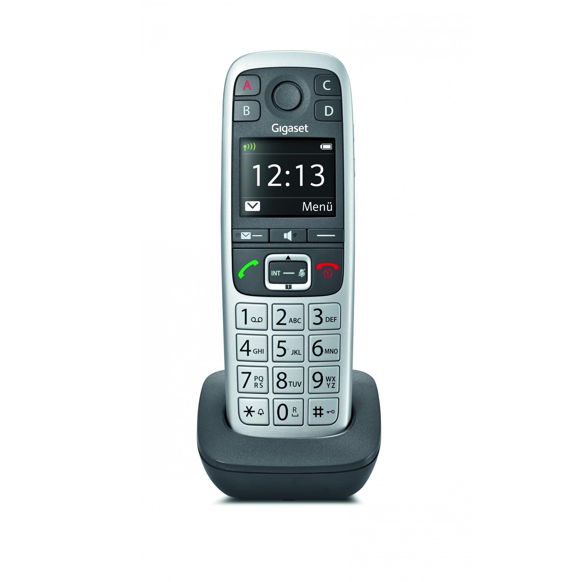 Gigaset E560HX int. Grotasten Mobilteil mit Ladeschale - platin