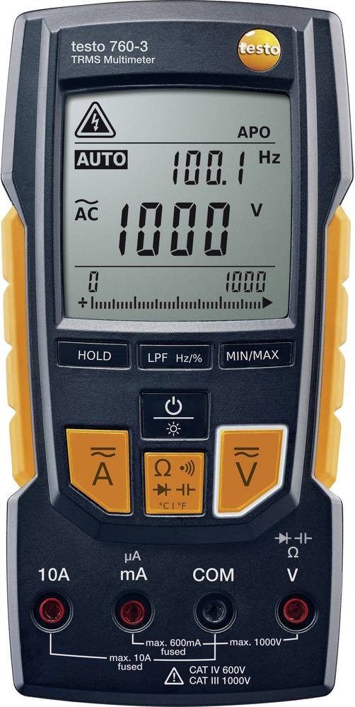 Testo 760-3 Hand-Multimeter digital CAT III 1000 V, CAT IV 600V