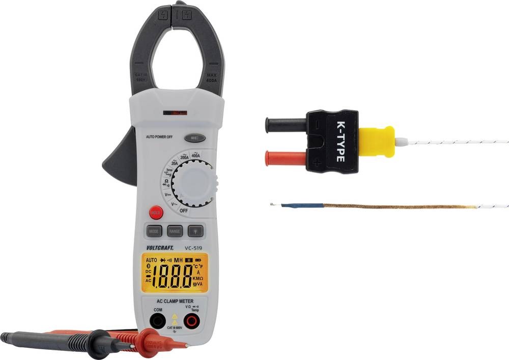 VOLTCRAFT VC-519 Stromzange kalibriert (ISO) digital CAT III 600V