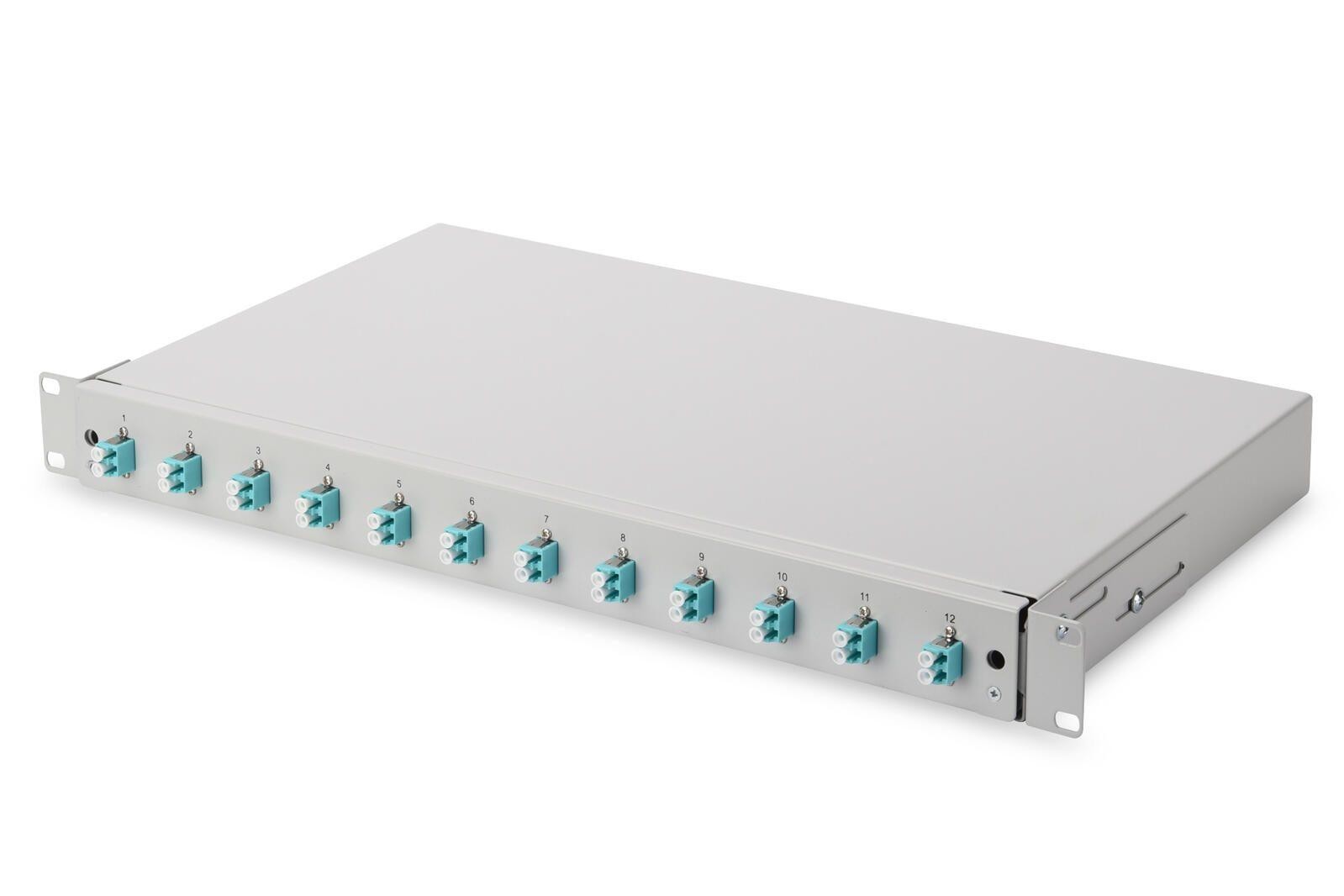 Digitus Fiber optic splice box, 1U, equipped, 12x LC DX, OM3 -