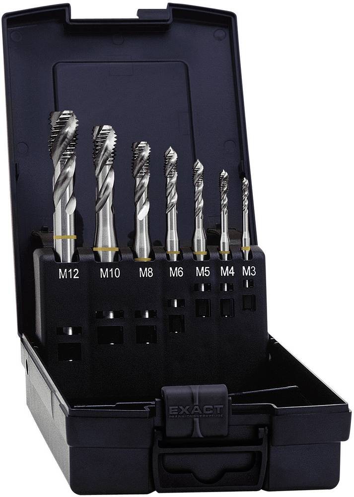 Exact 05112 Maschinengewindebohrer-Set 7teilig metrisch M1, M4, M5,