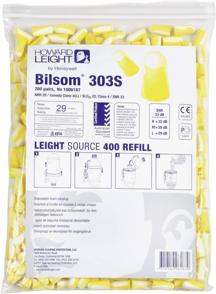 Bilsom 1006187 303S Gehörschutzstöpsel Nachfüllpackung 33 dB