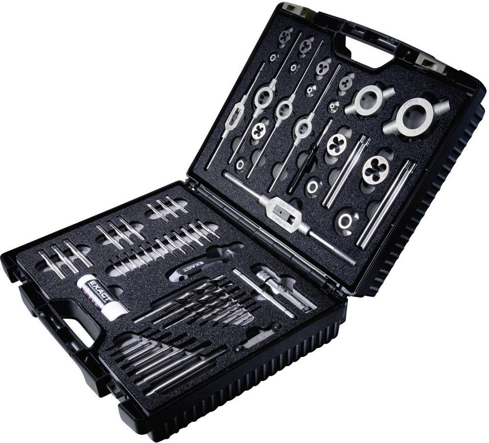 Exact 70511 Gewindeschneidsatz 61teilig HSS metrisch M3, M4, M5, M6,