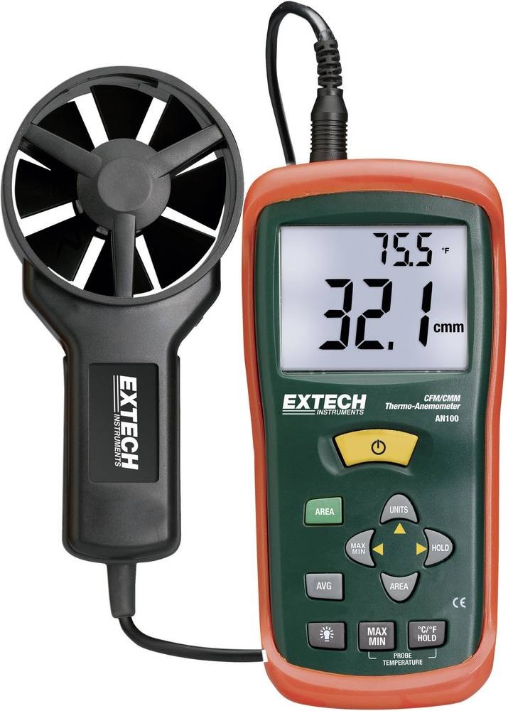Extech Anemometer, 0.40 - 30.00m/s Max, Measures Air Flow, Air