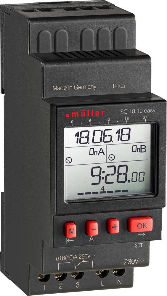 Müller SC 18.10 easy 230V 50-60Hz Hutschienen-Zeitschaltuhr 230 V/AC