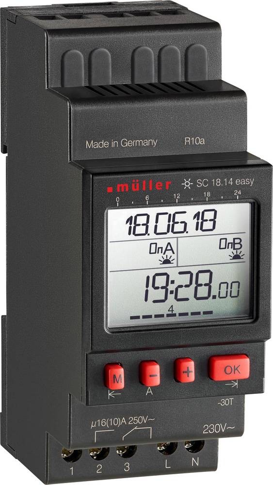 Müller SC 18.14 easy 230V 50-60Hz Hutschienen-Zeitschaltuhr digital