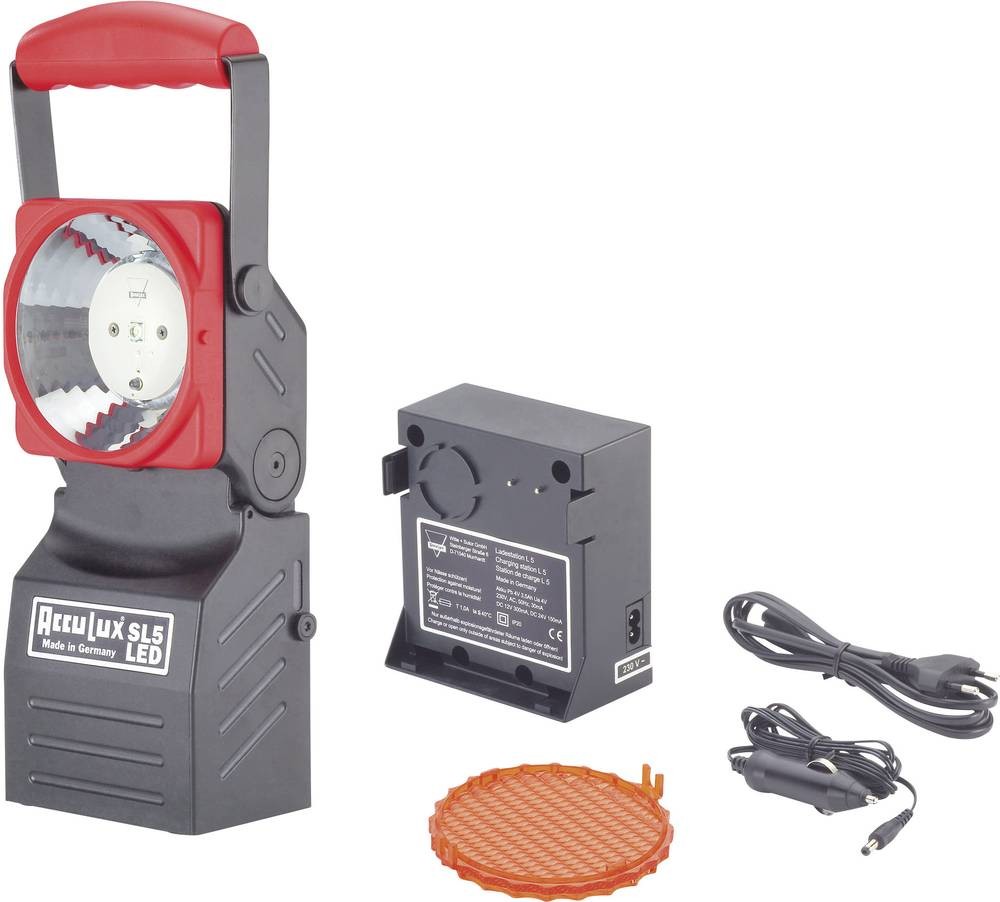 AccuLux LED Arbeitsleuchte, Akku-Handscheinwerfer SL 5 LED Set 170 lm