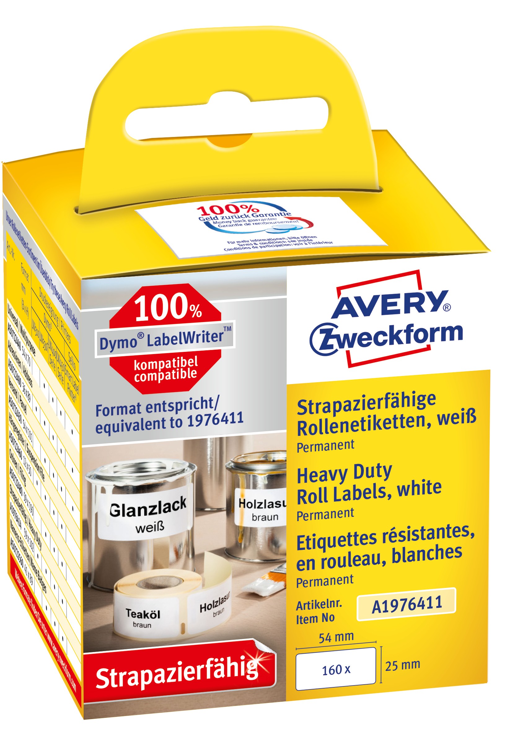 Avery A1976411 self-adhesive label Rounded rectangle Permanent White