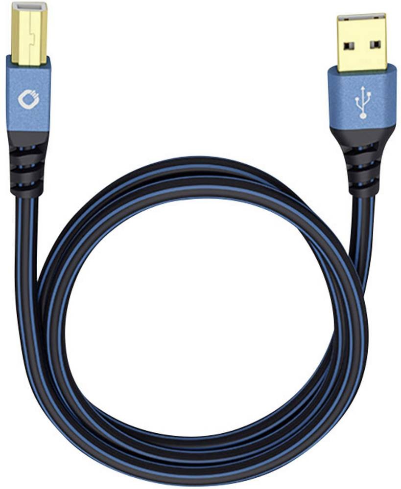 OEHLBACH USB Plus B câble USB USB 2.0 10 m USB A USB B Noir, Bleu -