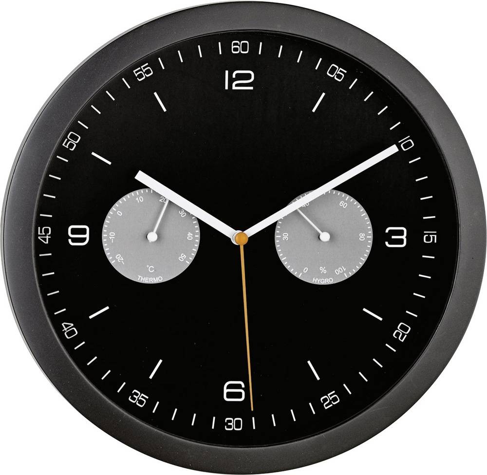 Mebus 52825 Funk Wanduhr 26mm x 42mm Schwarz
