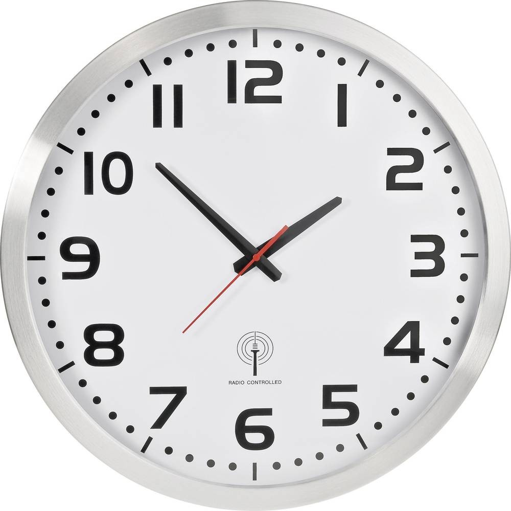 EuroTime 56863 Funk Wanduhr 50cm Silber