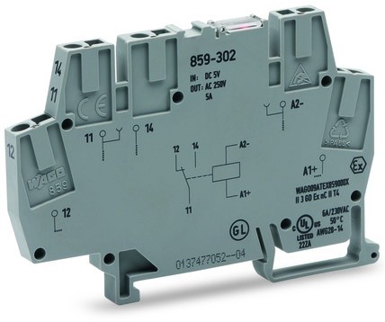 WAGO 859-303 Relaisklemme Nennspannung: 12 V/DC Schaltstrom (max.):