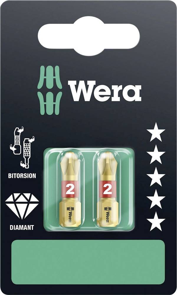 Wera 851/1 BDC SB SiS 05073335001 Kreuzschlitz-Bit PH 2 Werkzeugstahl