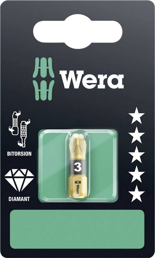 Wera 855/1 BDC SB SiS 05073338001 Kreuzschlitz-Bit PZ 3 Werkzeugstahl