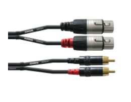 Cordial CFU 3 FC audio cable 3 m 2 x RCA 2 x XLR (3-pin) Black -