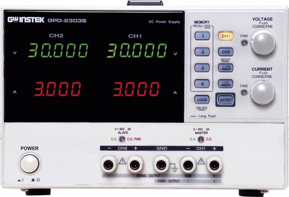 GW Instek GPD-2303S Labornetzgerät, einstellbar 0 - 30 V/DC 0 - 3A