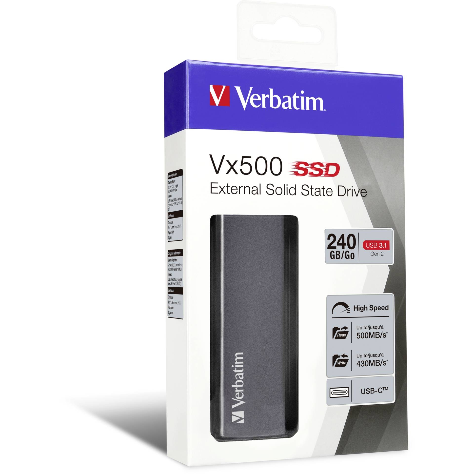 Solid State Verbatim Vx500 External Ssd 240gb Verbatim VX500 EXTERNAL Solid State Verbatim Vx500 External Ssd 240gb Verbatim VX500 EXTERNAL
