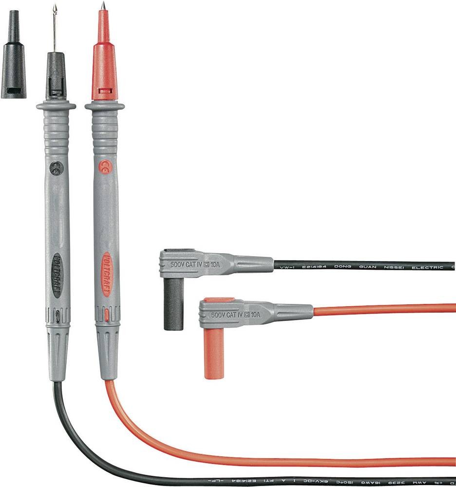 VOLTCRAFT Sicherheits-Messleitungs-Set 1.20m black, Rot MS-4N