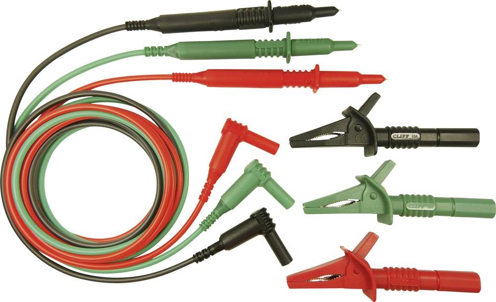 Cliff CIH29916 Sicherheits-Messleitungs-Set Stecker 4mm Prüfspitze 1.