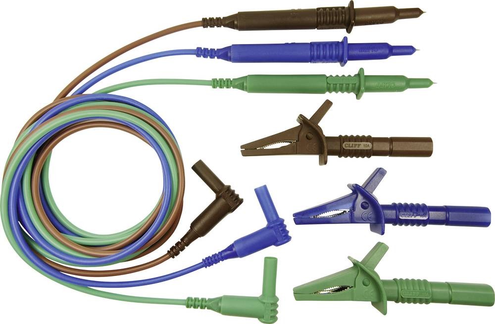 Cliff CIH29915 Sicherheits-Messleitungs-Set Stecker 4mm Prüfspitze 1.
