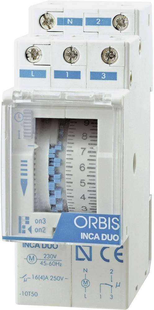 ORBIS Zeitschalttechnik OB330132 Zeitschaltuhr for Hutschiene INCA