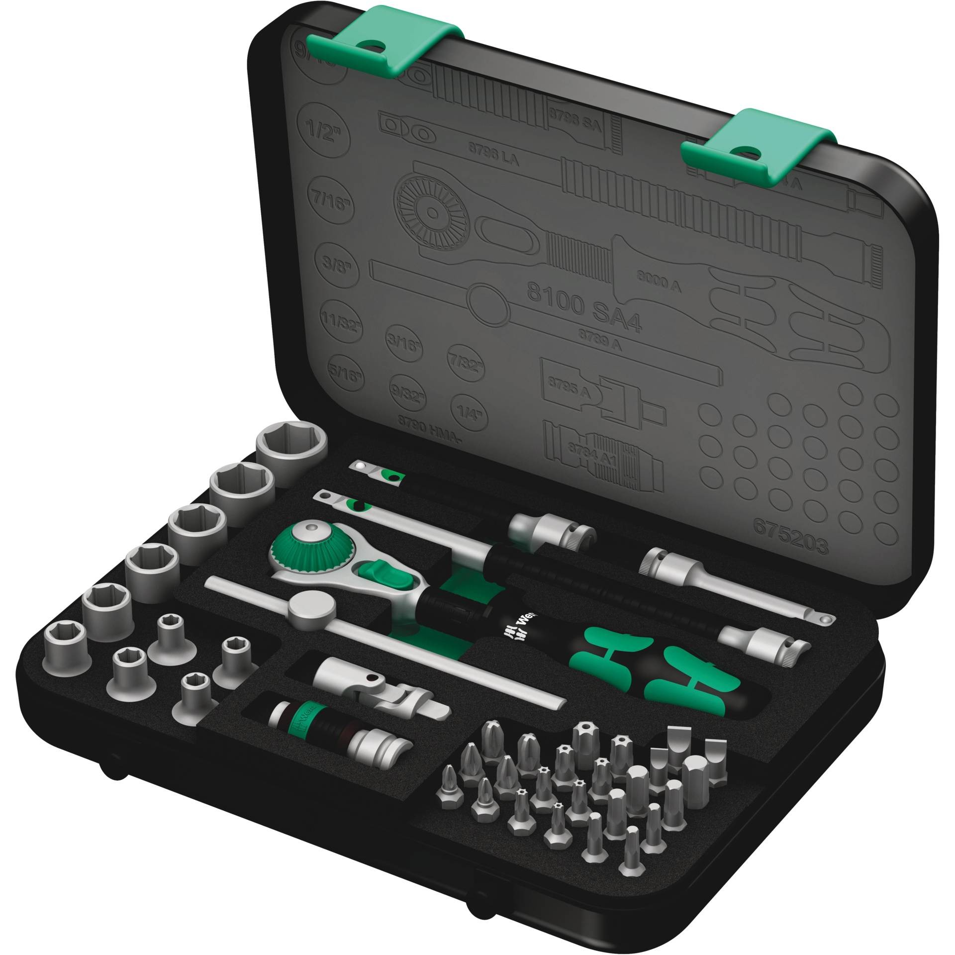 Wera 8100 SA 4 Zyklop Steckschlüsselsatz zöllig 1/4\ (6.3 mm)