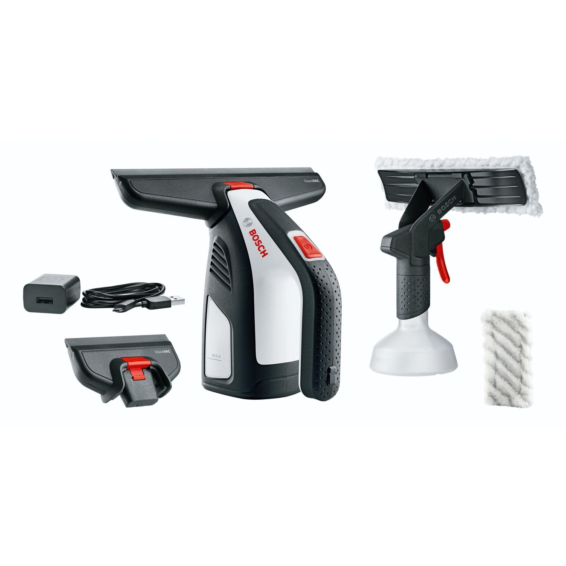 Bosch GlassVAC limpiador eléctrico ventana 0,1 L Negro, Rojo, Plata -