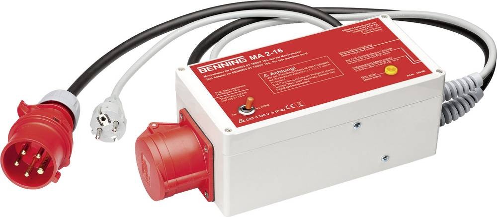 Benning MA 2-16 Messadapter Schutzkontakt-plug - CEE-Cara-clutch Rot