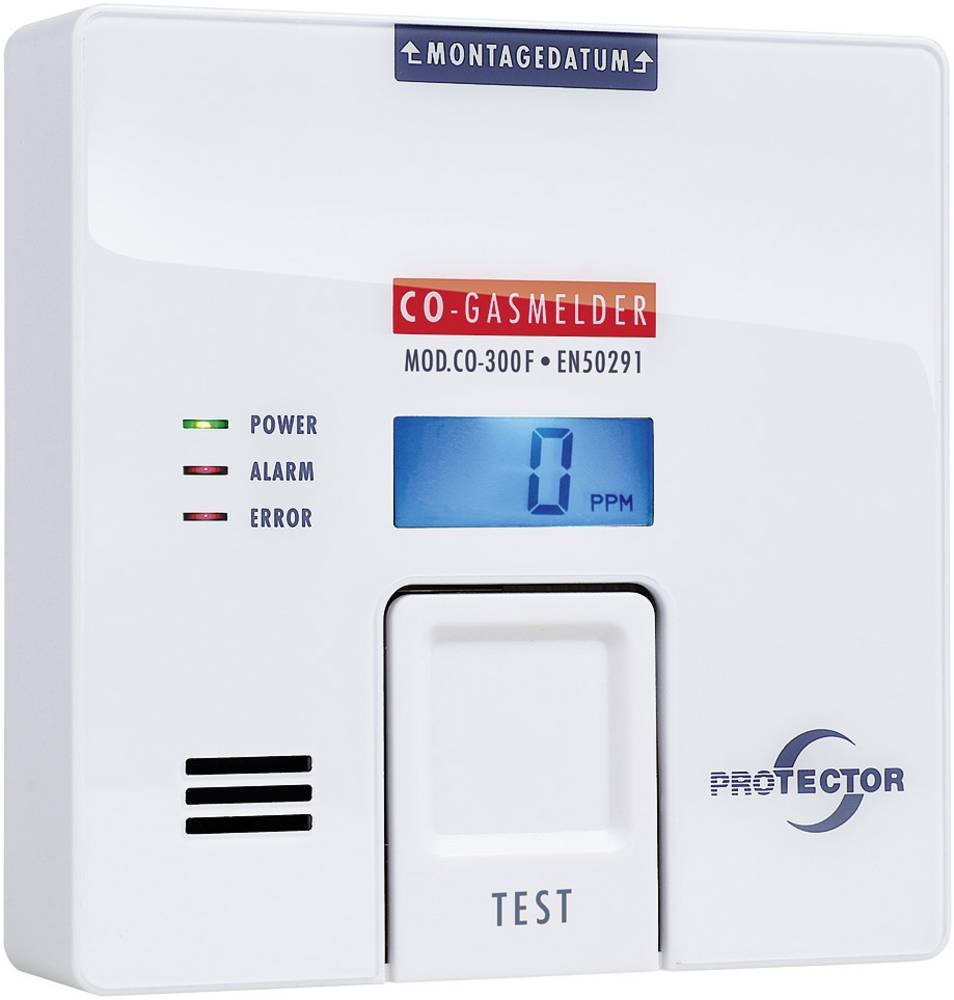 Protector CO-300F Kohlenmonoxid-Melder batteriebetrieben detektiert