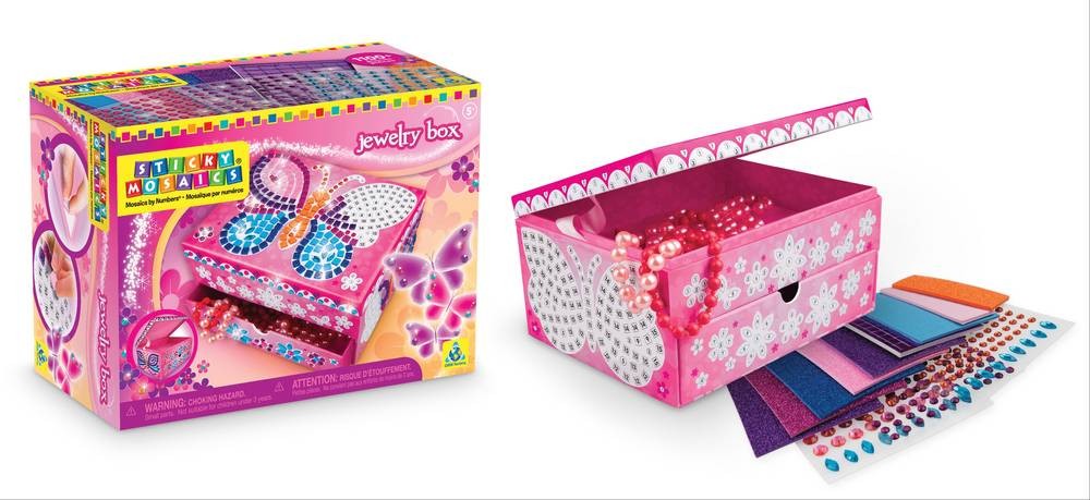 Vedes Sticky Mosaics Jewelry Box Schmuckkästchen with Schmetterlings