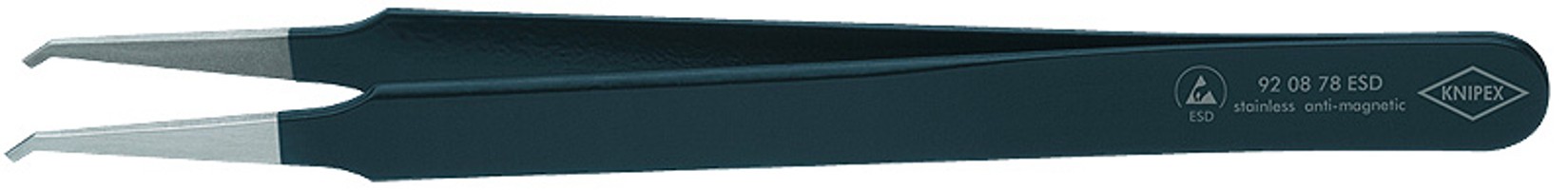 Knipex 92 08 78 ESD Präzisionspinzette Flach, gebogen 45° 120mm