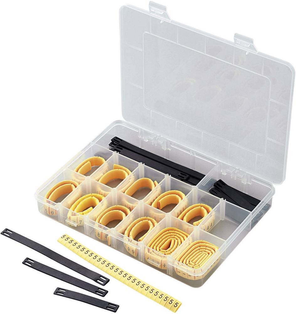 TRU Components ECMKS-3 Kennzeichnungsclip Aufdruck 0 - 9, +, - Auß