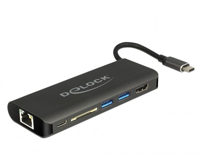 DeLOCK 87721 station d'accueil USB 3.2 Gen 1 (3.1 Gen 1) Type-A Noir -