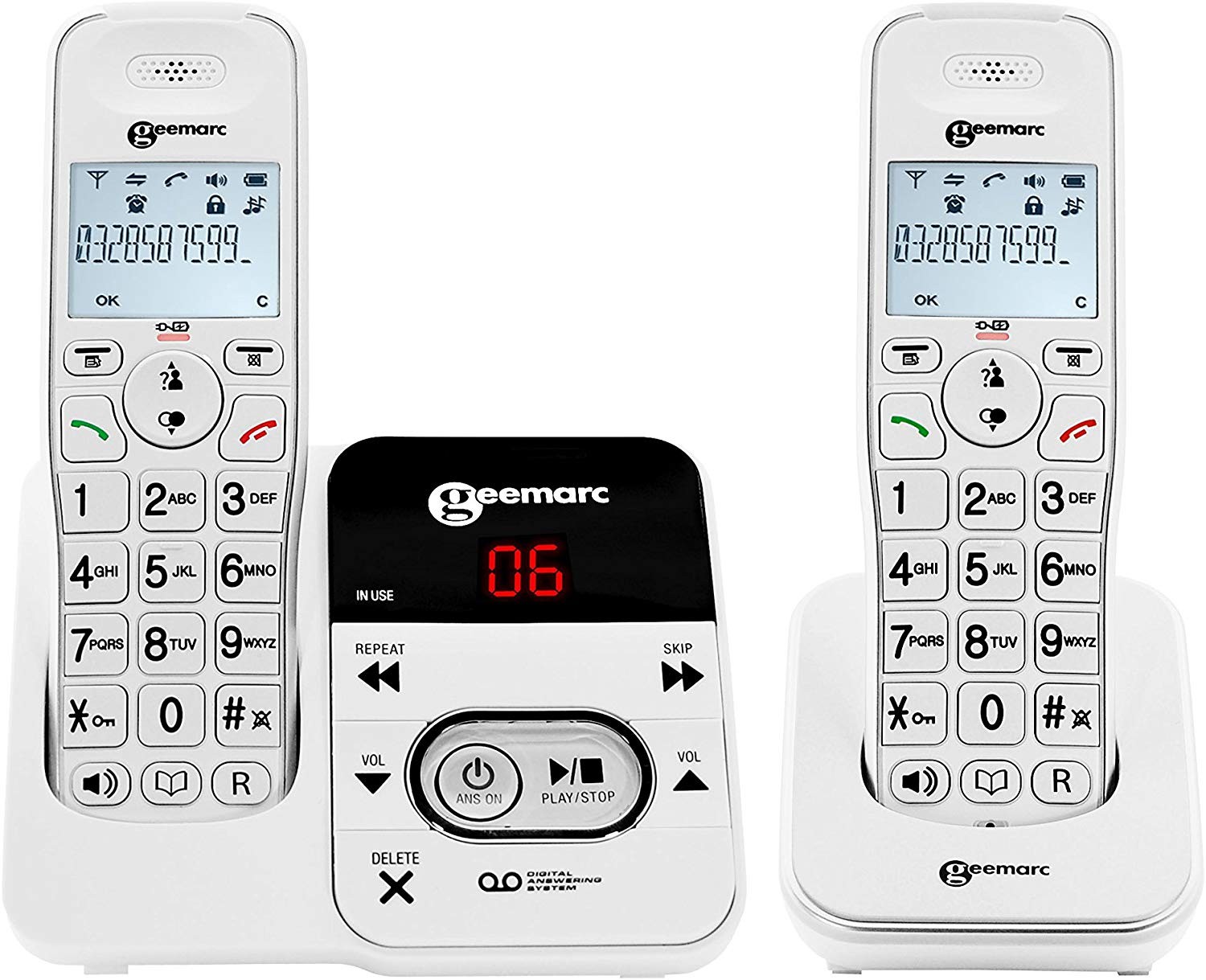 Geemarc AMPLIDECT 295-2 cordless seniors phone answering machine