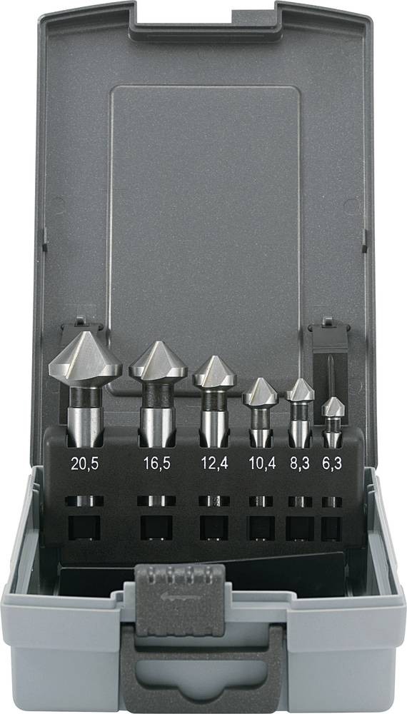 TOOLCRAFT 1614138 Kegelsenker-Set 6teilig 6.3 mm, 8.3 mm, 10.4 mm, 12.